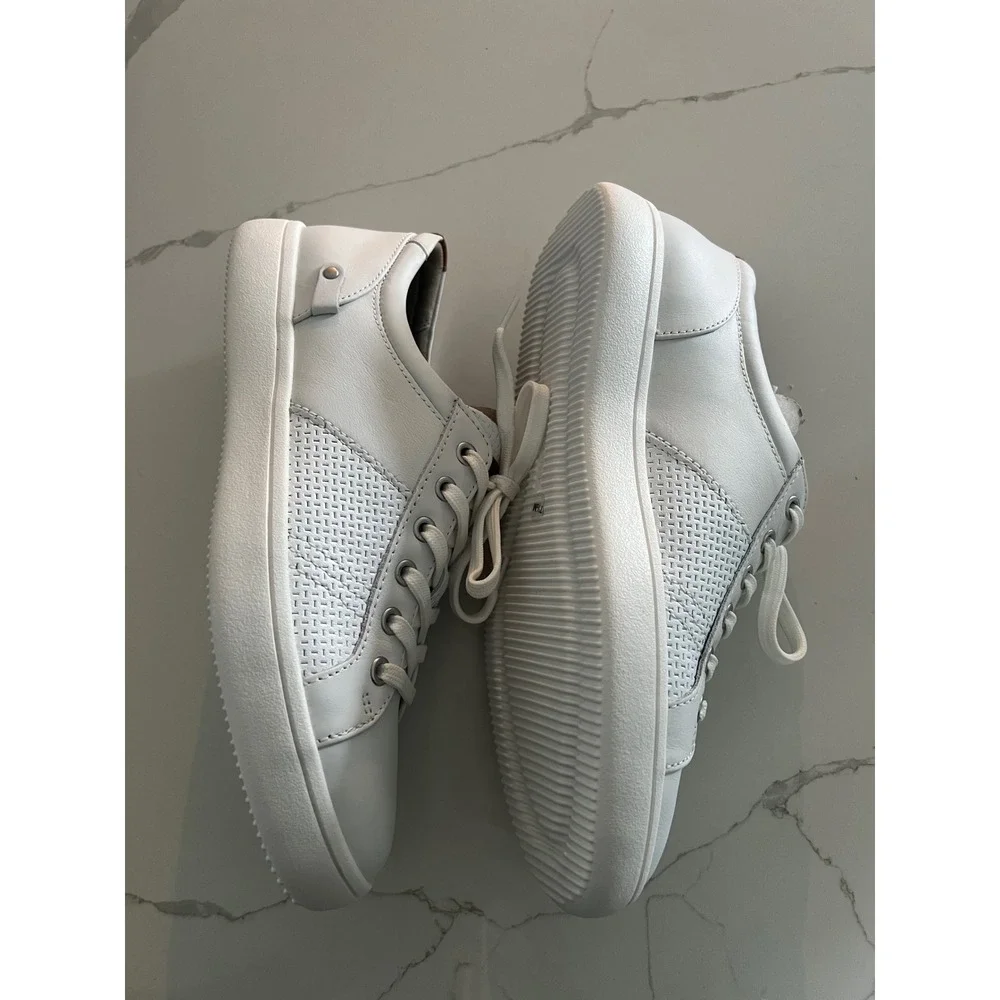 Rockport Mens‎ White Leather Perforated Lace Up Sneakers Shoes 7.5M